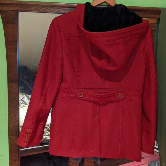 St Johns Bay red wool cashmere blend coat small - Picture 6 of 6
